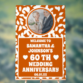 Rustieke herfst bladeren foto 60e bruiloft Jubileu Acryl Bord