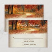 Rustieke herfst bladeren herfst bruiloft RSVP Kaar Kaartje (Voorkant / Achterkant)