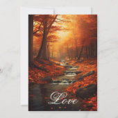 Rustieke herfst bladeren herfst Natuur bruiloft Kaart (Achterkant)