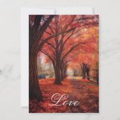 Rustieke herfst bladeren herfst Natuur bruiloft Kaart (Achterkant)