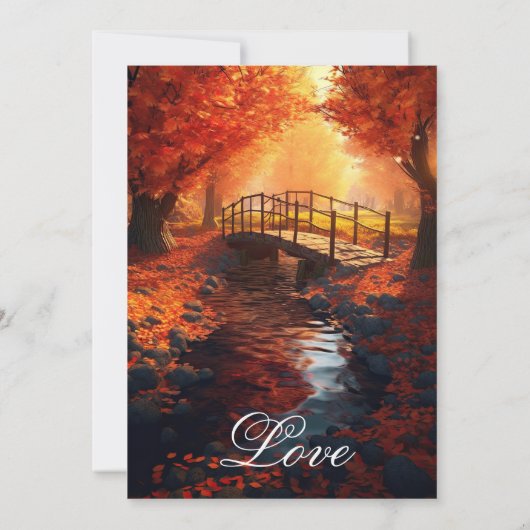 Rustieke herfst bladeren herfst Natuur bruiloft Kaart (Achterkant)