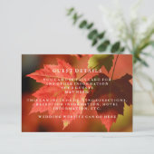 Rustieke Herfst Bladeren Herfst Trouwgast Details Informatiekaartje (Staand voorkant)