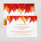 Rustieke Herfst Bladeren Herfst Trouwgast Details Informatiekaartje (Voorkant / Achterkant)