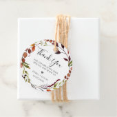 Rustieke Herfst bladeren krans dank u Bedankjes Labels (In situ)