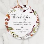 Rustieke Herfst bladeren krans dank u Bedankjes Labels (Voorkant)