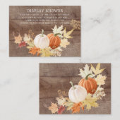 Rustieke herfst bladeren pompoen display douche informatiekaartje (Voorkant / Achterkant)