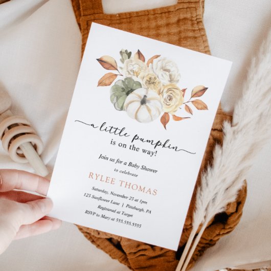 Rustieke herfst bladeren pompoen herfst Baby showe Kaart