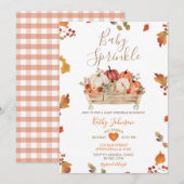 Rustieke Herfst Bladeren Pompoen Patch Baby Sprink Kaart (Voorkant / Achterkant)