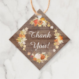 Rustieke herfst bladeren pompoen Vrijgezellenfeest Bedankjes Labels