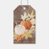 Rustieke herfst bladeren pompoen Vrijgezellenfeest Cadeaulabel (Achterkant)