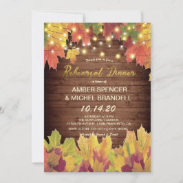 Rustieke Herfst bladeren snaren licht repetitie di Kaart