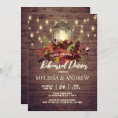 Rustieke herfst bladeren string licht repetitie di kaart (Voorkant / Achterkant)