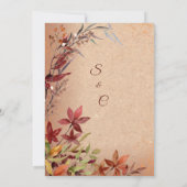 Rustieke herfst bloei bordeaux Amber herfst bruilo Kaart (Achterkant)