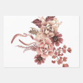 Rustieke Herfst Bloeit Witte Achtergrond Waterverf Inpakpapier Vel (Voorkant 2)