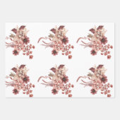 Rustieke Herfst Bloeit Witte Achtergrond Waterverf Inpakpapier Vel (Voorkant)