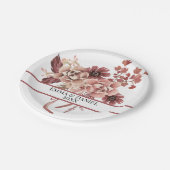 Rustieke Herfst Bloeit Witte Achtergrond Waterverf Papieren Bordje (Gekanteld)