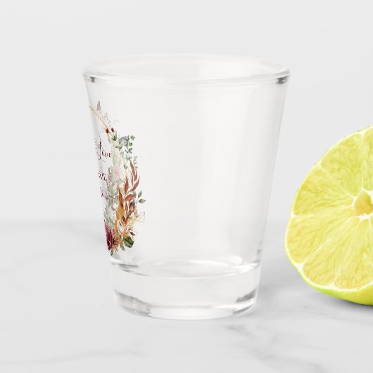 Rustieke herfst bloem bruidsfeest shot glas (Rechts)