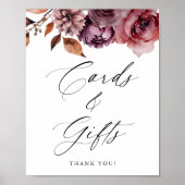 Rustieke Herfst Bloem Bruiloft Kaarten en Cadeaus Poster (Voorkant)