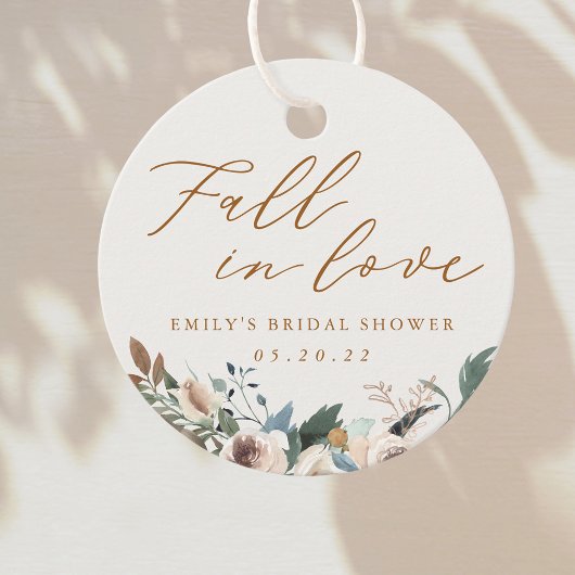 Rustieke Herfst Bloem Bruiloft Verliefd Worden Bru Bedankjes Labels