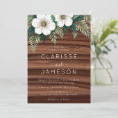 Rustieke Herfst Bloem Ivoor Eenvoudige Boho Huweli Kaart (Staand voorkant)