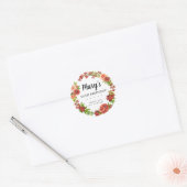 Rustieke herfst bloemen 70e verjaardag dank u ronde sticker (Envelop)