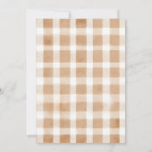 Rustieke herfst bloemen bladeren geruit save the date (Achterkant)