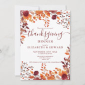 Rustieke Herfst Bloemen Bladeren Thanksgiving Uitn Kaart (Voorkant)