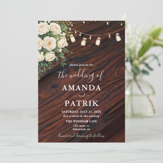 Rustieke Herfst Bloemen Boho Chic Style Wedding Kaart (Staand voorkant)