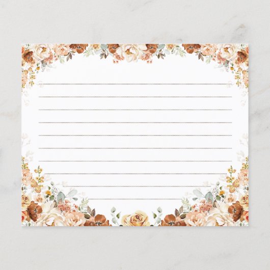 Rustieke Herfst Bloemen Boho Vrijgezellenfeest (Achterkant)