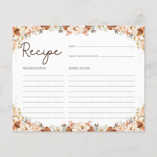 Rustieke Herfst Bloemen Boho Vrijgezellenfeest (Voorkant)