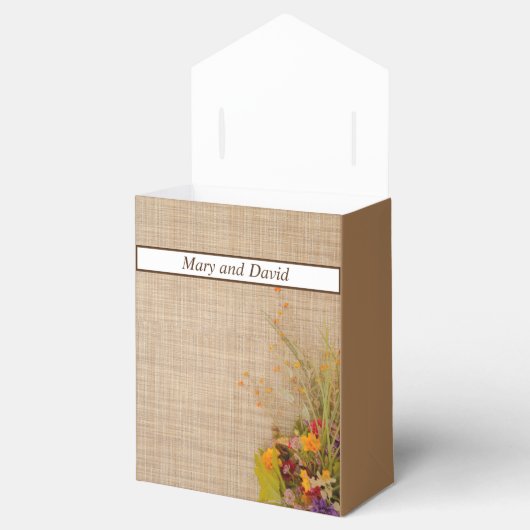Rustieke herfst bloemen bruiloft gunst doos bedankdoosjes (Geopend)