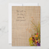 Rustieke herfst bloemen bruiloft uitnodiging (Achterkant)