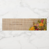 Rustieke herfst bloemen bruiloft water fles label waterfles etiket (Enkel label)