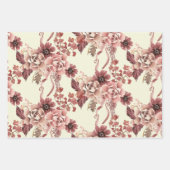 Rustieke Herfst Bloemen Cream Achtergrond Waterver Inpakpapier Vel (Voorkant 3)