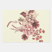 Rustieke Herfst Bloemen Cream Achtergrond Waterver Inpakpapier Vel (Voorkant 2)