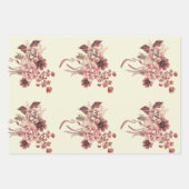 Rustieke Herfst Bloemen Cream Achtergrond Waterver Inpakpapier Vel (Voorkant)