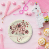 Rustieke Herfst Bloemen Cream Achtergrond Waterver Papieren Bordje (Feest)