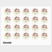 Rustieke Herfst Bloemen Cream Achtergrond Waterver Ronde Sticker (Vel)