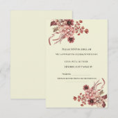 Rustieke Herfst Bloemen Cream Achtergrond Waterver RSVP Kaartje (Voorkant / Achterkant)