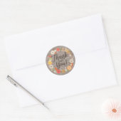 Rustieke Herfst Bloemen Dank u Ronde Sticker (Envelop)