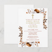 Rustieke Herfst Bloemen Eerste Heilige Communie Ui Briefkaart (Voorkant / Achterkant)
