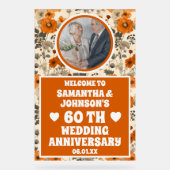 Rustieke Herfst Bloemen Foto 60e bruiloft Jubileum Acryl Bord (Voorkant)