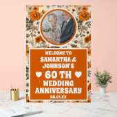 Rustieke Herfst Bloemen Foto 60e bruiloft Jubileum Acryl Bord (Huwelijk)