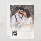 Rustieke Herfst Bloemen Gouden Tekst QR Huwelijk Kaart (Achterkant)