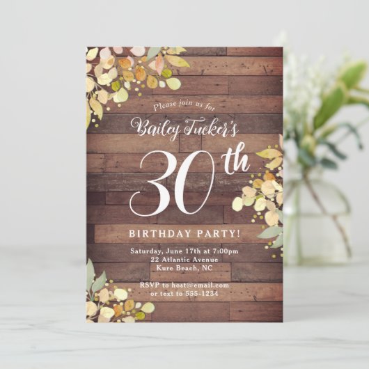 Rustieke Herfst Bloemen Goudfolie Stippen 30e Verj Kaart (Staand voorkant)