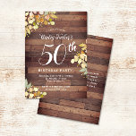 Rustieke Herfst Bloemen Goudfolie Stippen 50e Verj Kaart<br><div class="desc">Dit ontwerp is voorzien van geschilderde takken en bladeren in herfstkleuren met faux gouden folie stippen op een rustieke houten achtergrond. Klik op de knop aanpassen voor meer flexibiliteit bij het wijzigen van de tekst of het verplaatsen van de afbeeldingen! Variaties van dit ontwerp en coördinerende producten zijn beschikbaar in...</div>
