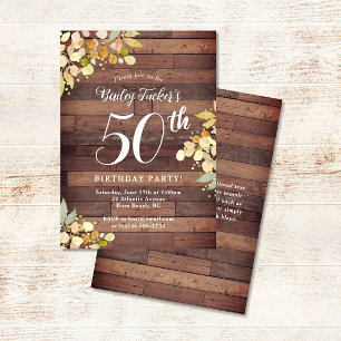 Rustieke Herfst Bloemen Goudfolie Stippen 50e Verj Kaart