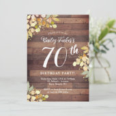 Rustieke Herfst Bloemen Goudfolie Stippen 70e Verj Kaart (Staand voorkant)