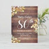 Rustieke Herfst Bloemen Goudfolie Stippen 80e Verj Kaart (Staand voorkant)