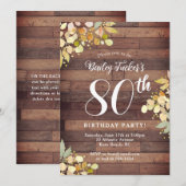 Rustieke Herfst Bloemen Goudfolie Stippen 80e Verj Kaart (Voorkant / Achterkant)